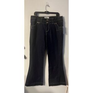 Baby Phat Women's Blue Embellished Bootcut Jeans Stretch Size 18 Embroidery‎ NWT